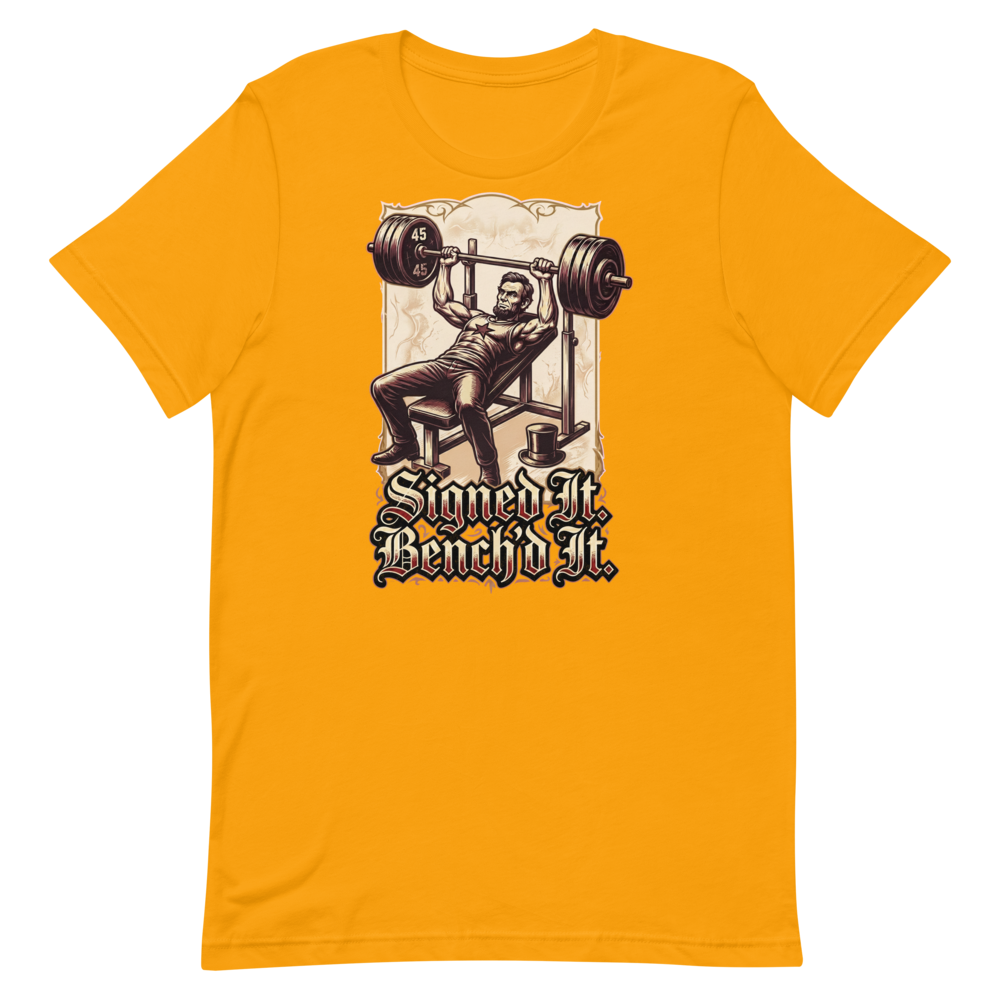 Bench Press Boss — Abraham Lincoln Gym Shirt for Lifters