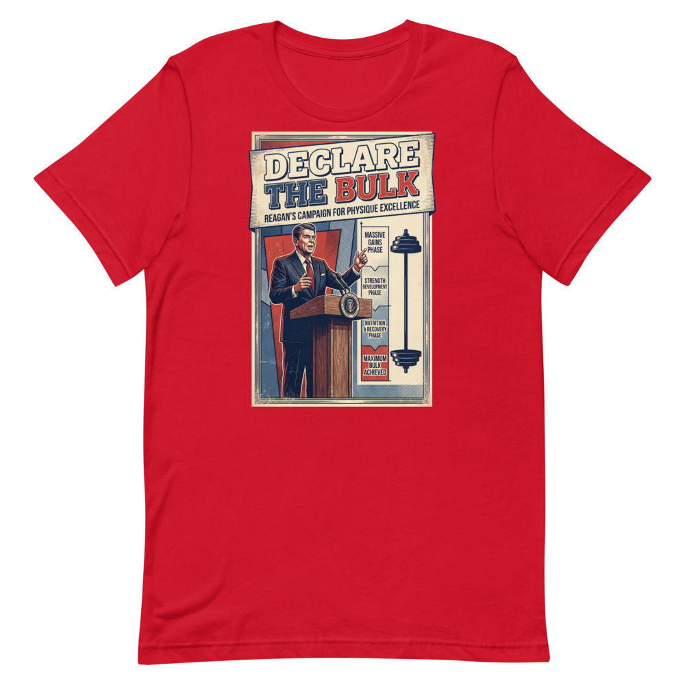 Declare the Bulk — Retro Reagan Gym Shirt for Lifters