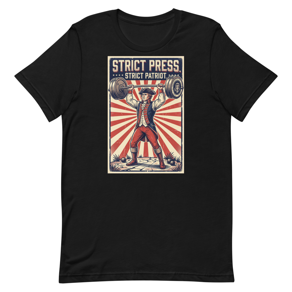 Press Like a President — Retro Gym Shirt for Proud Patriots