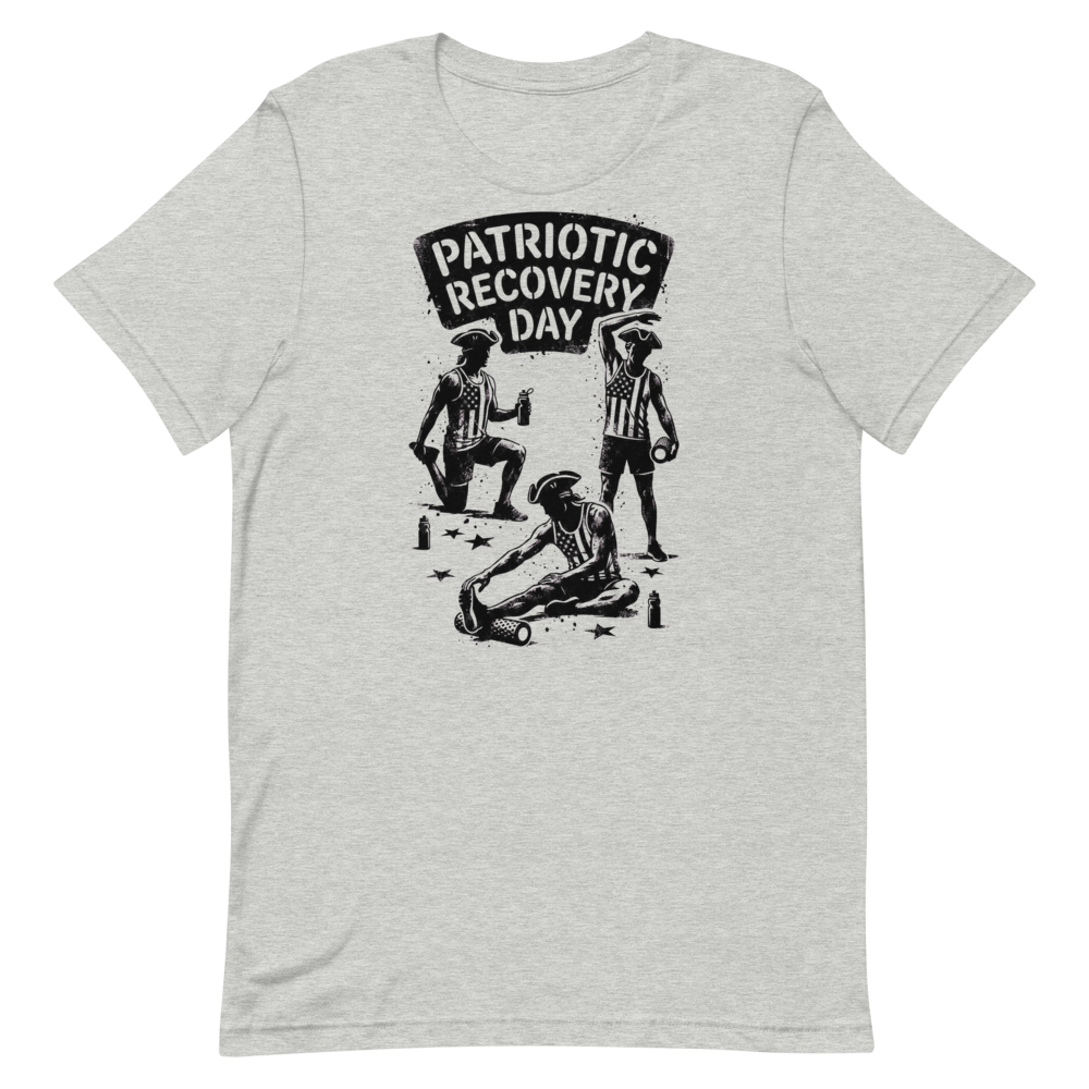 Stretching with Style — Patriotic Recovery Day Shirt for Go-Getters
