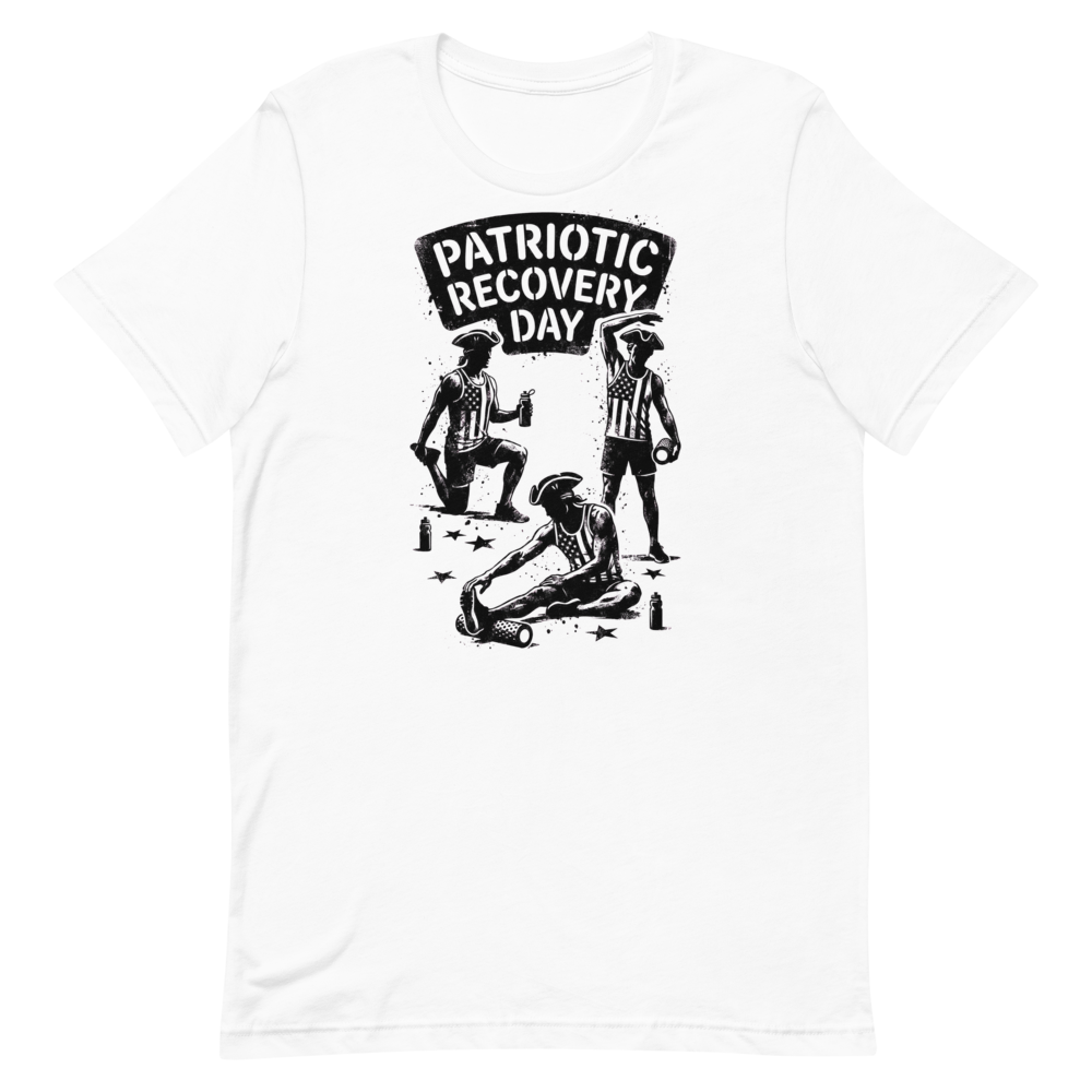 Stretching with Style — Patriotic Recovery Day Shirt for Go-Getters