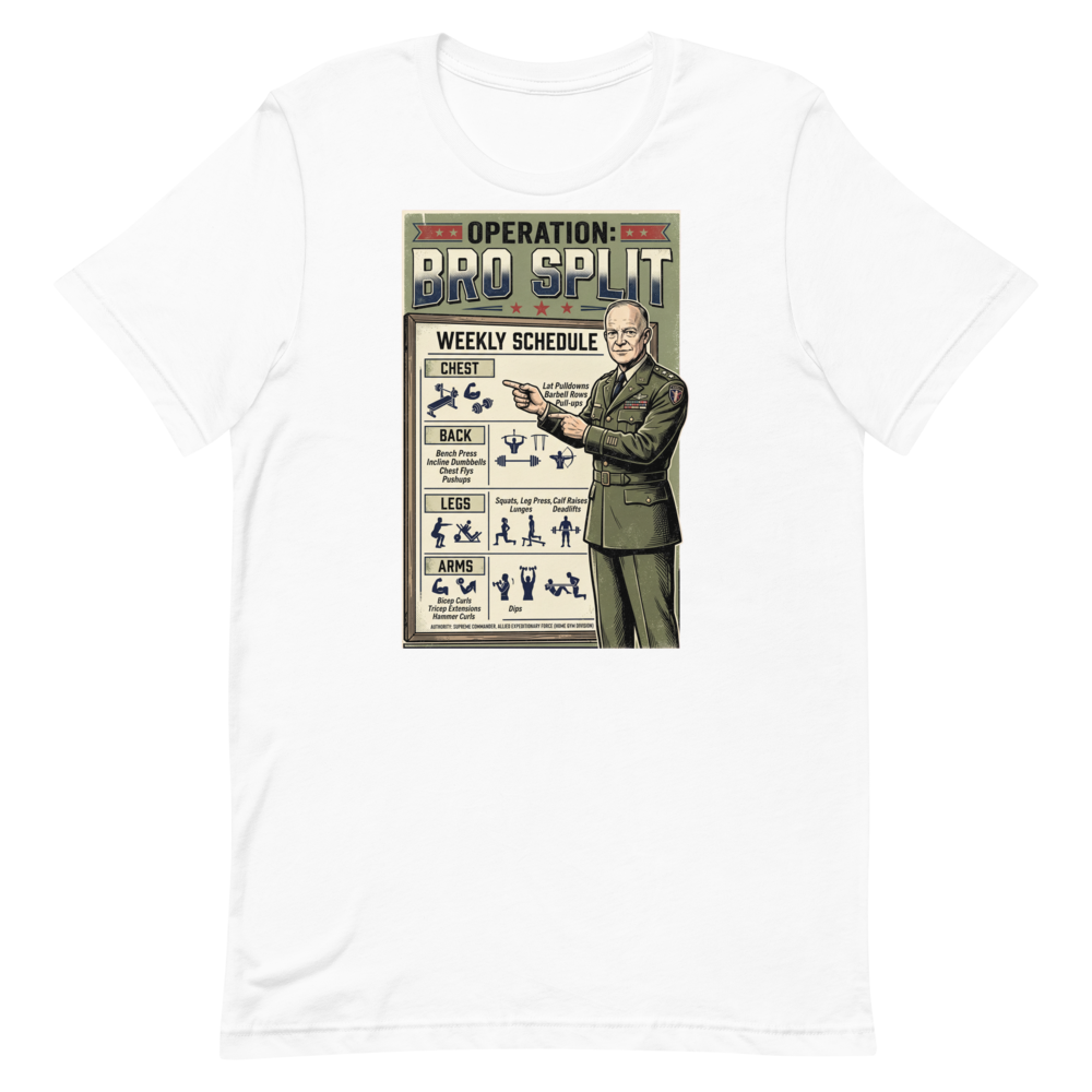 Operation: Bro Split — Funny Gym Shirt for Fitness Fanatics