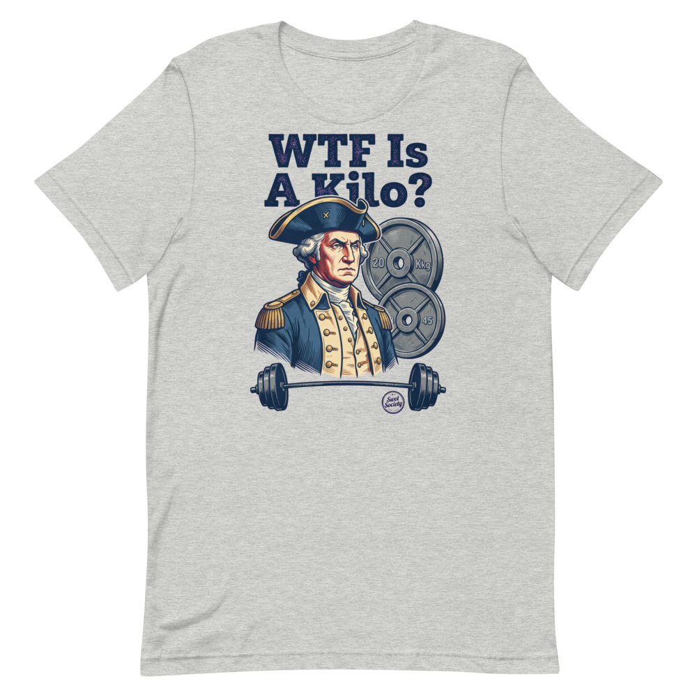 Kilo Confusion — Funny Gym Shirt for Lifters and Patriots