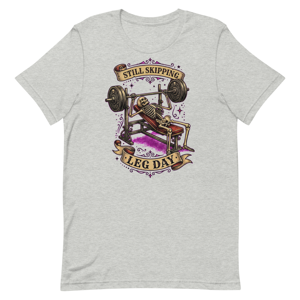Skeleton Gains — Funny Gym Shirt for Lifters Who Lift