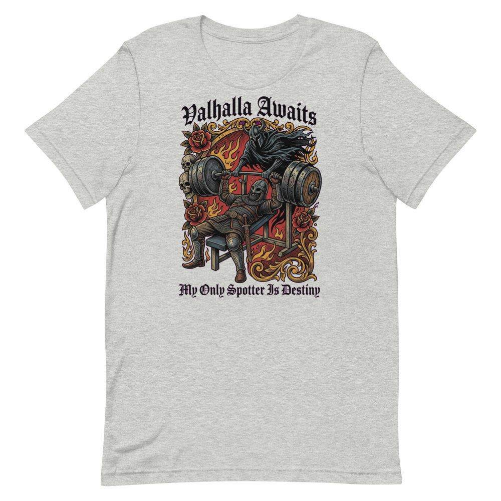 Valhalla Awaits — Dark Fantasy Gym Shirt for Lifters
