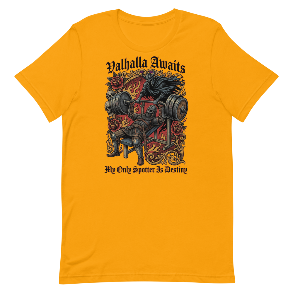 Valhalla Awaits — Dark Fantasy Gym Shirt for Lifters