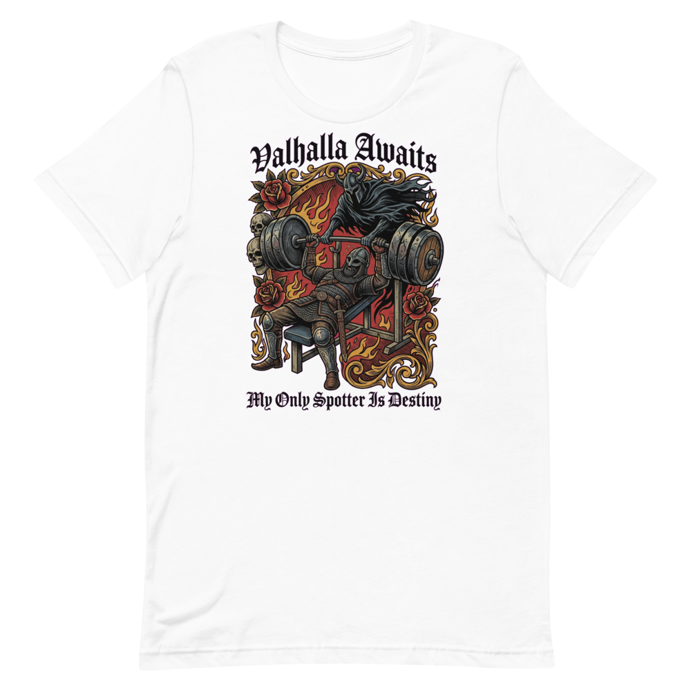 Valhalla Awaits — Dark Fantasy Gym Shirt for Lifters