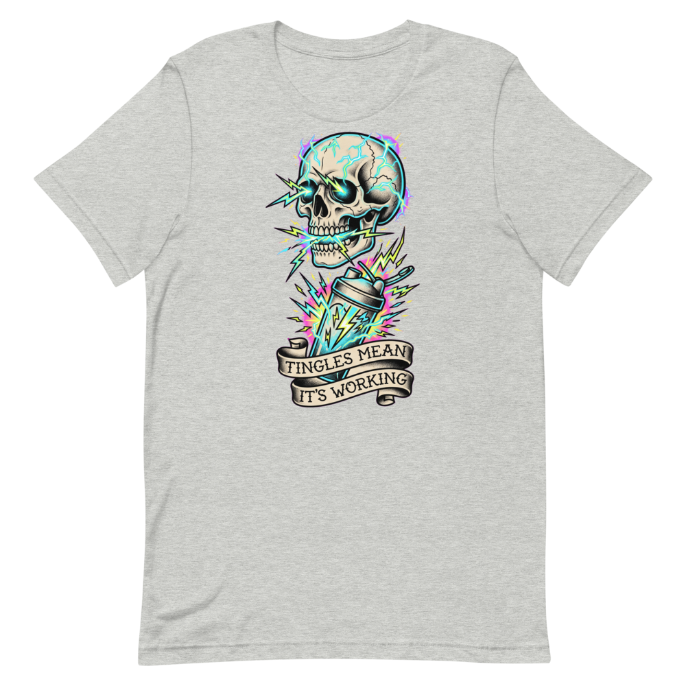 Shockingly Cool — Grinning Skull Shirt for Energy Junkies