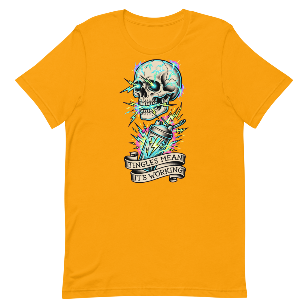 Shockingly Cool — Grinning Skull Shirt for Energy Junkies