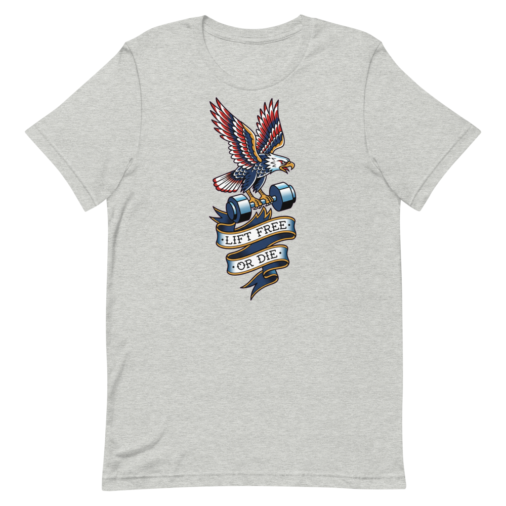LIFT FREE OR DIE — Vintage Eagle Gym Shirt for Lifters