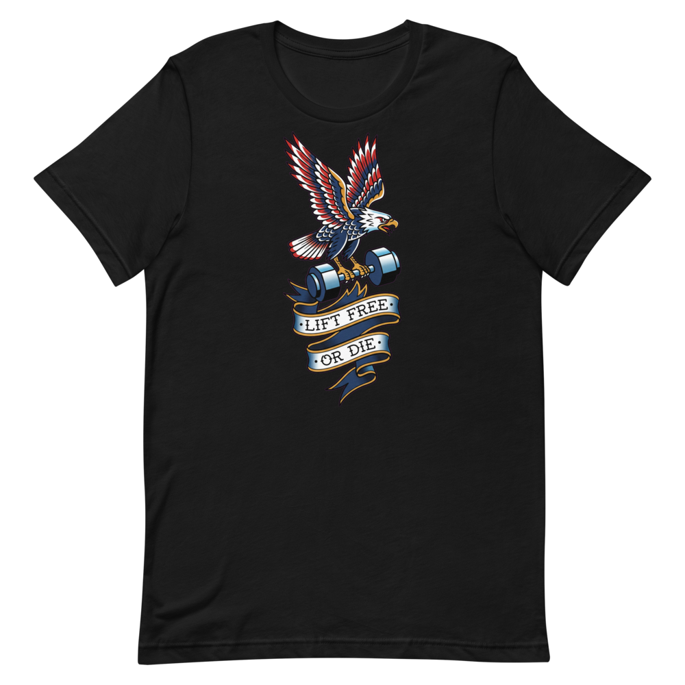 LIFT FREE OR DIE — Vintage Eagle Gym Shirt for Lifters