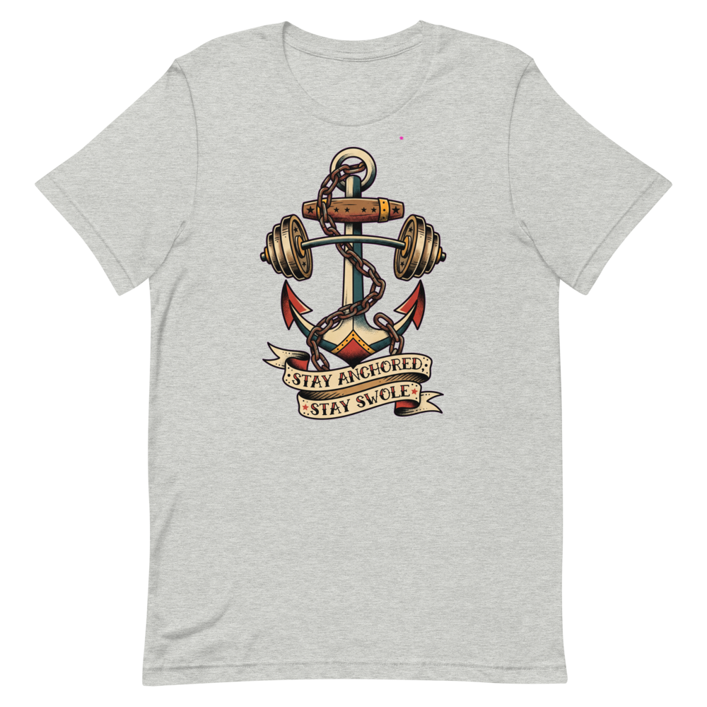 Stay Anchored, Stay Swole — Nautical Tattoo Shirt for Lifters