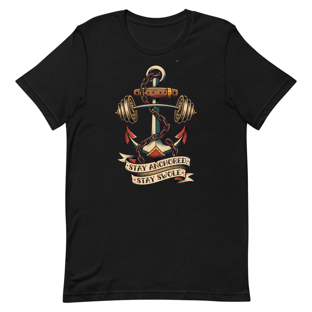 Stay Anchored, Stay Swole — Nautical Tattoo Shirt for Lifters