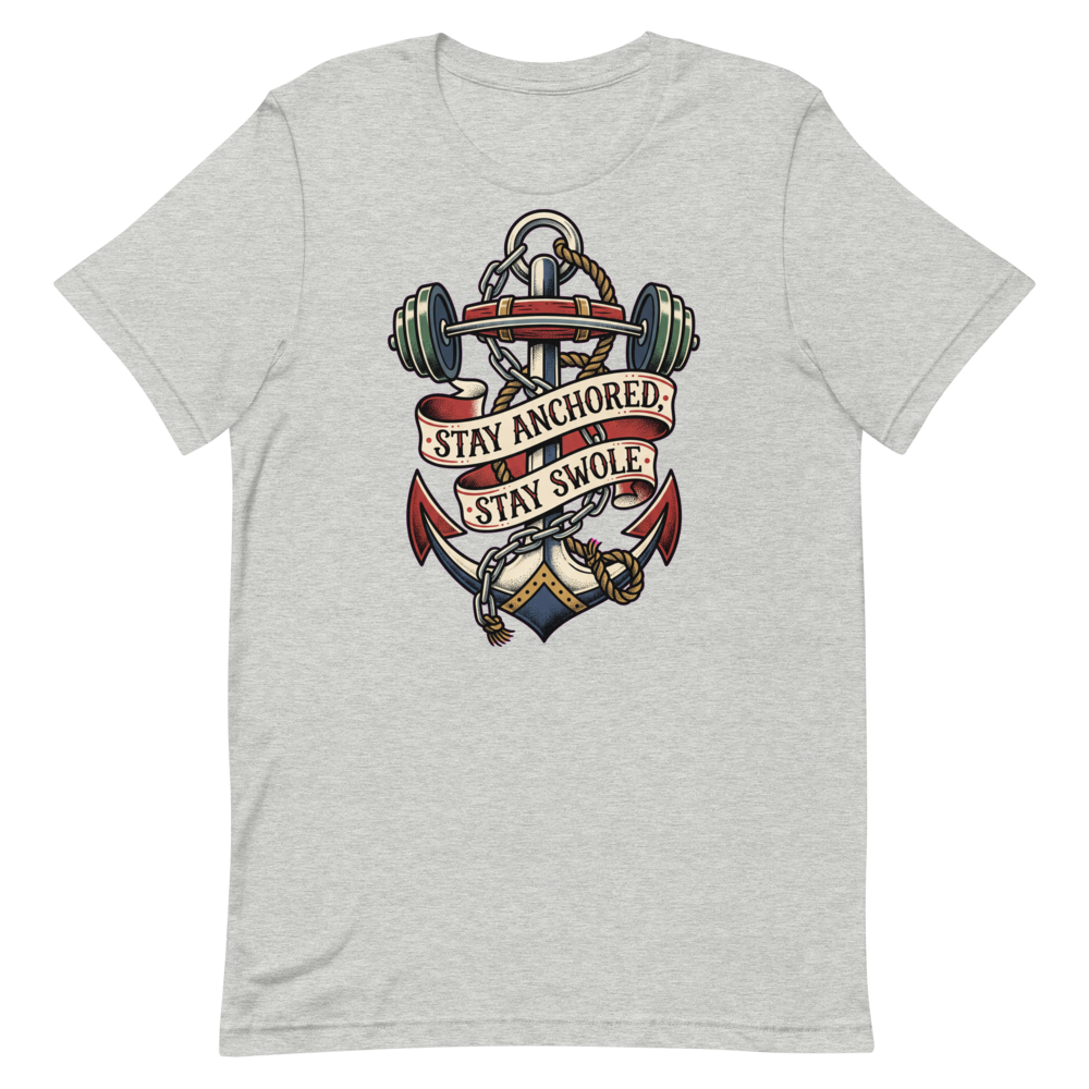 Stay Anchored, Stay Swole — Sailor Tattoo Gym Shirt for Lifters