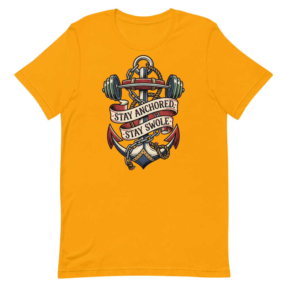 Stay Anchored, Stay Swole — Sailor Tattoo Gym Shirt for Lifters