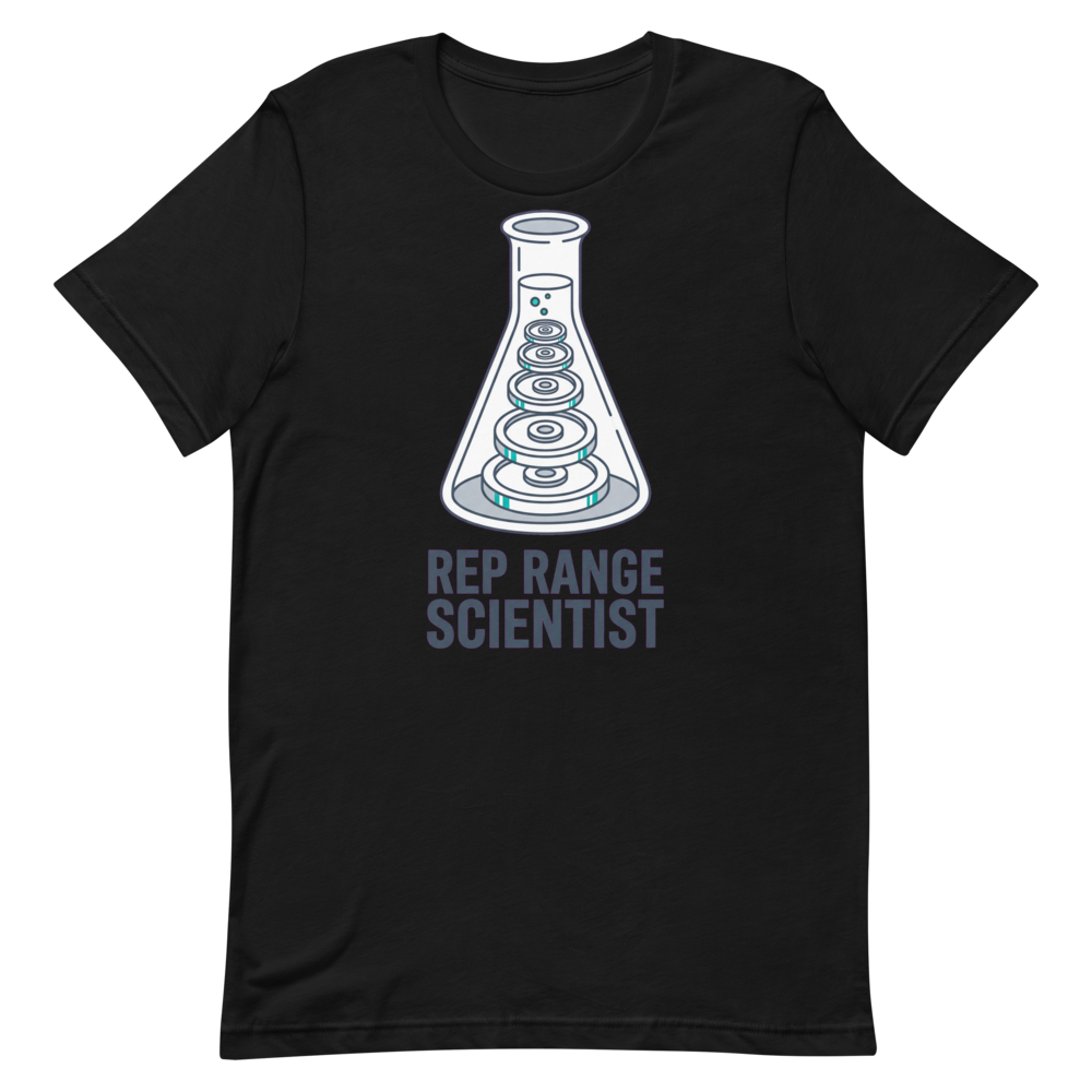 REP RANGE SCIENTIST — Clever Gym Shirt for Lifters