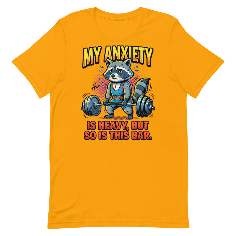 Raccoon Gains — Funny Gym Shirt for Lifters with Anxiety
