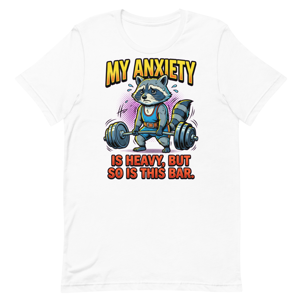 Raccoon Gains — Funny Gym Shirt for Lifters with Anxiety
