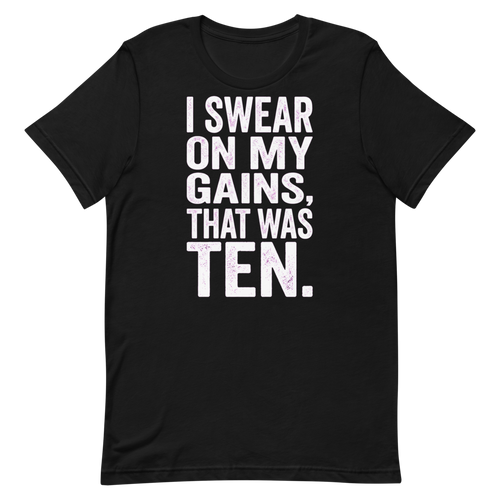 Swear on My Gains — Funny Gym Shirt for Lifters