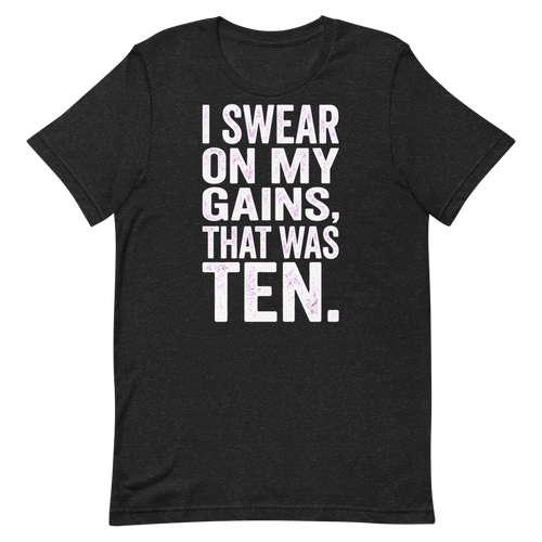 Swear on My Gains — Funny Gym Shirt for Lifters