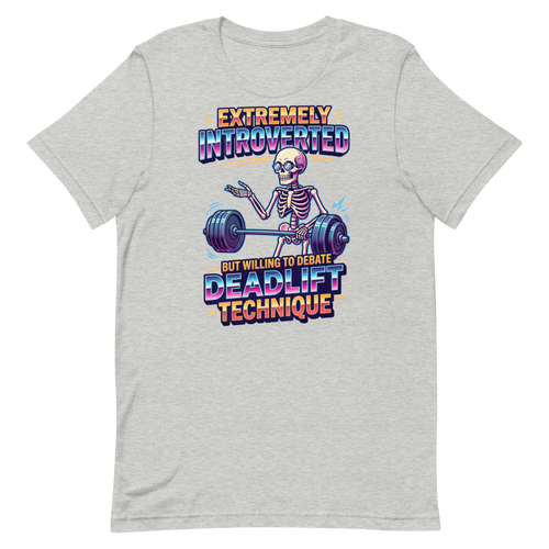 Skeleton Gym Philosopher — Funny Shirt for Introverted Lifters