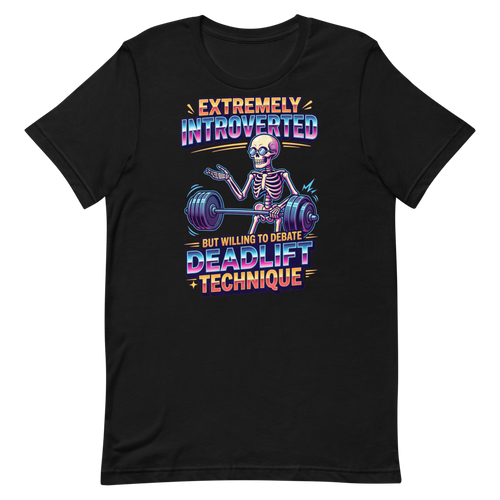 Skeleton Gym Philosopher — Funny Shirt for Introverted Lifters