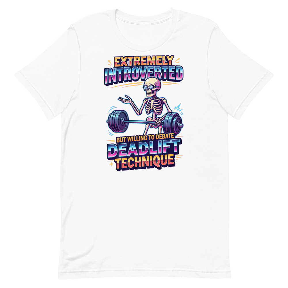 Skeleton Gym Philosopher — Funny Shirt for Introverted Lifters