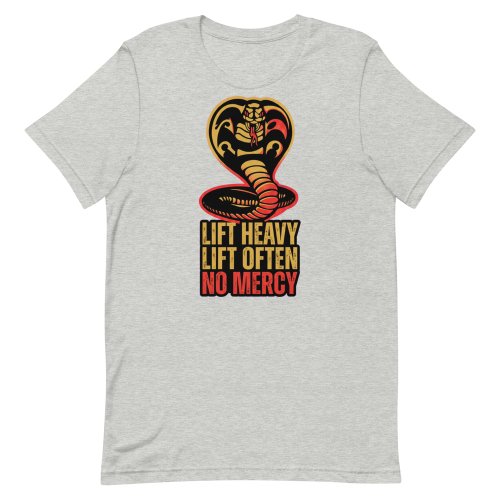 No Mercy Muscle — Cobra Kai Inspired Gym Shirt for Lifters