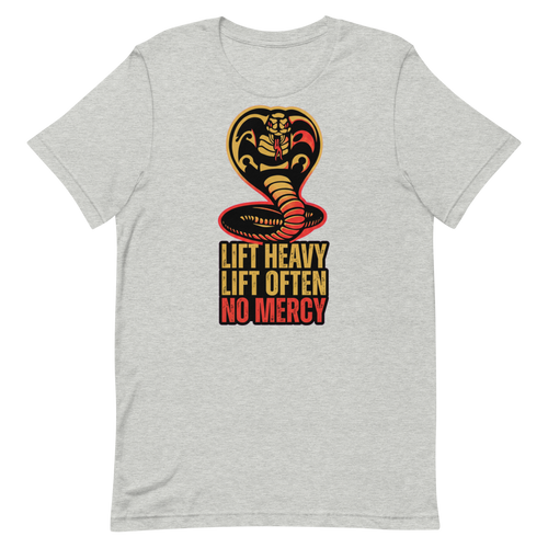 No Mercy Muscle — Cobra Kai Inspired Gym Shirt for Lifters
