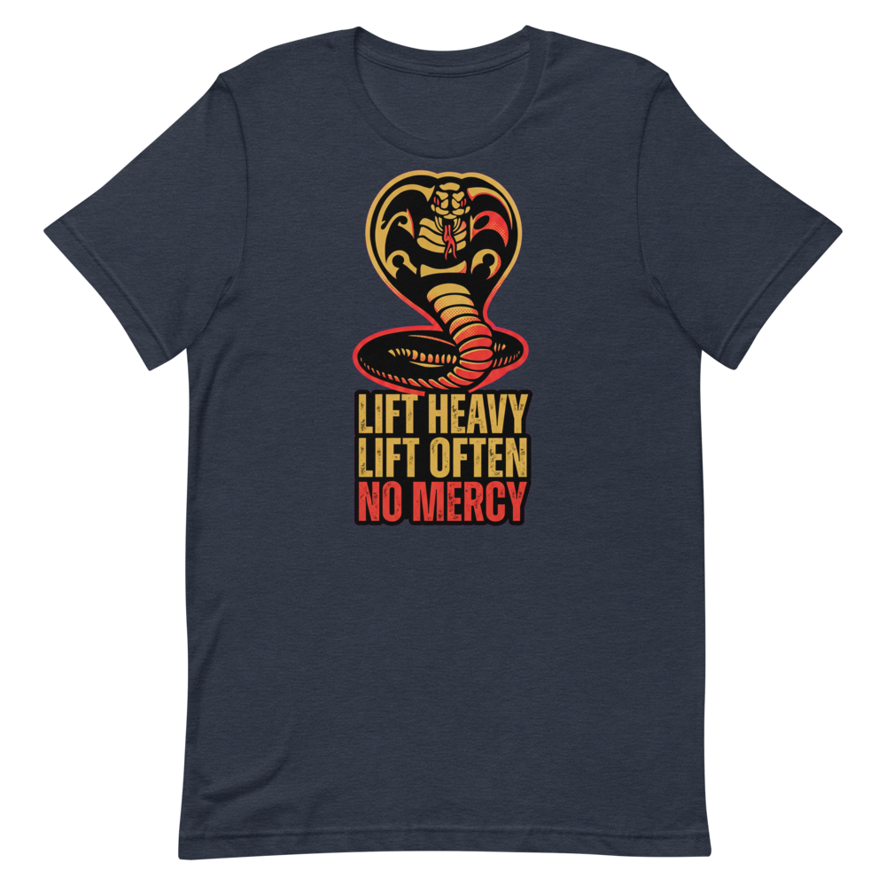 No Mercy Muscle — Cobra Kai Inspired Gym Shirt for Lifters