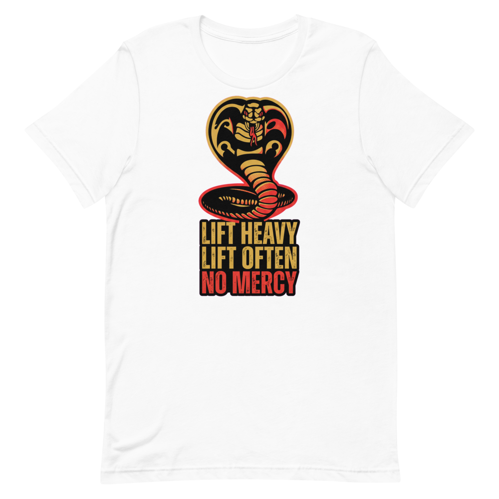 No Mercy Muscle — Cobra Kai Inspired Gym Shirt for Lifters